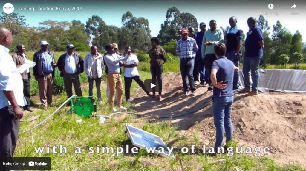 Screenshot video on SWA irrigation training Kenya