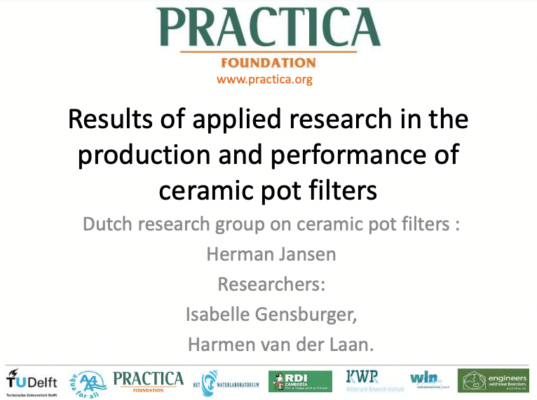Cover research pot filter ceramic