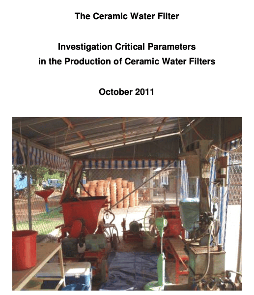 Cover Investigation Critical Parameters in the Production of Ceramic Water Filters