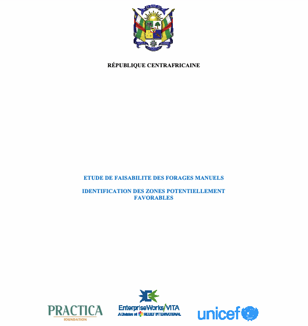 Couverture Etude de faisabilité des forages manuels en République Centrale Africaine