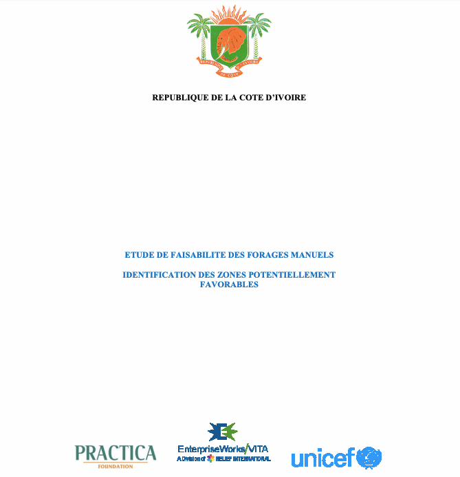 Couverture étude de faisabilité des forages manuels en Côte d'Ivoire