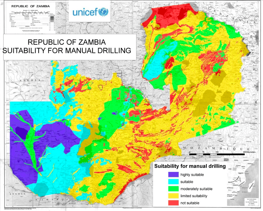 Feasibility map manual drilling Zambia