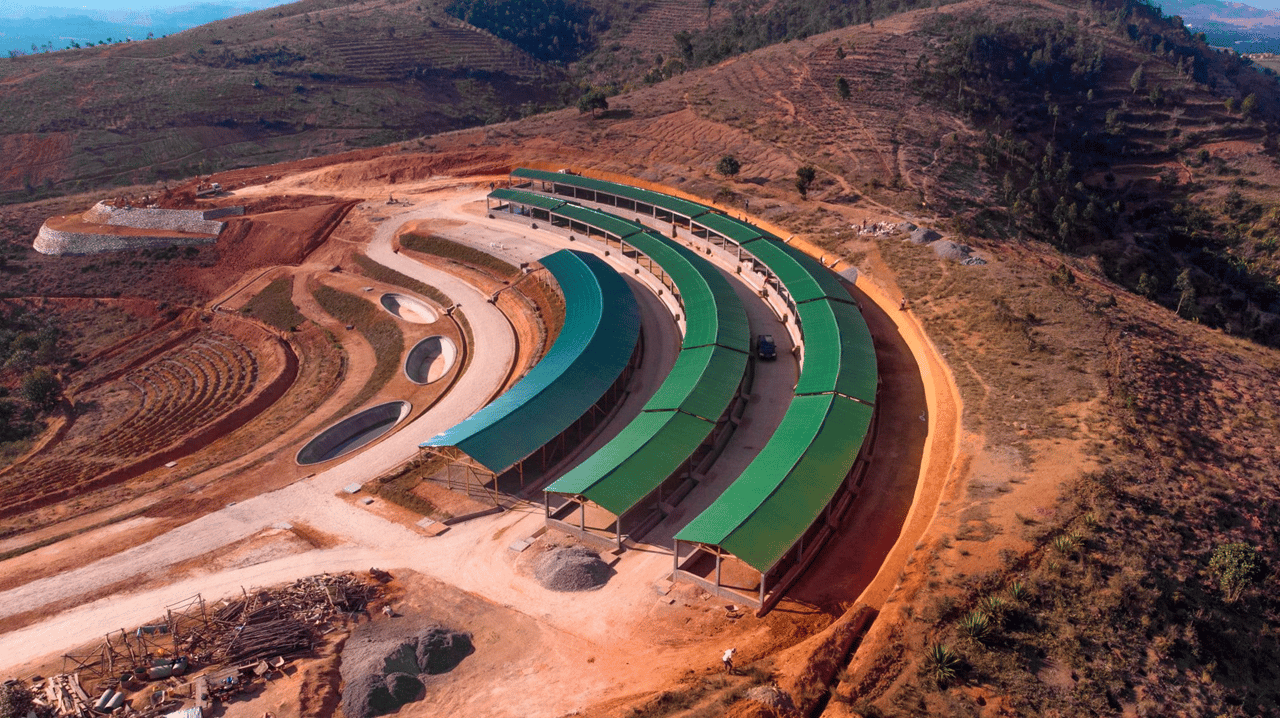 Drone view of the FSM treatment plant in Fianarantsoa